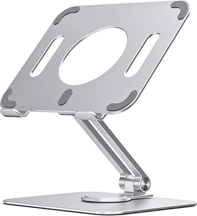 DrPhone TabGrip - Tablet Houder - Tablets Van 5 Tot 13,9 Inch - 360° Draaibare – Tablet Standaard – Verstelbare Tablet Houder - Zilver