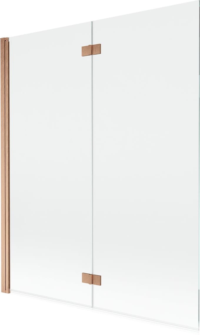 Mexen Mist badwand 2-delig links 140 x 150 , transparant, geborsteld koper - 8A9-140-002-65-00-L