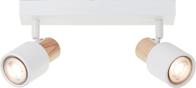 Brilliant Pini - Plafondspotbalk - GU10 max 2x10W - Wit/Hout