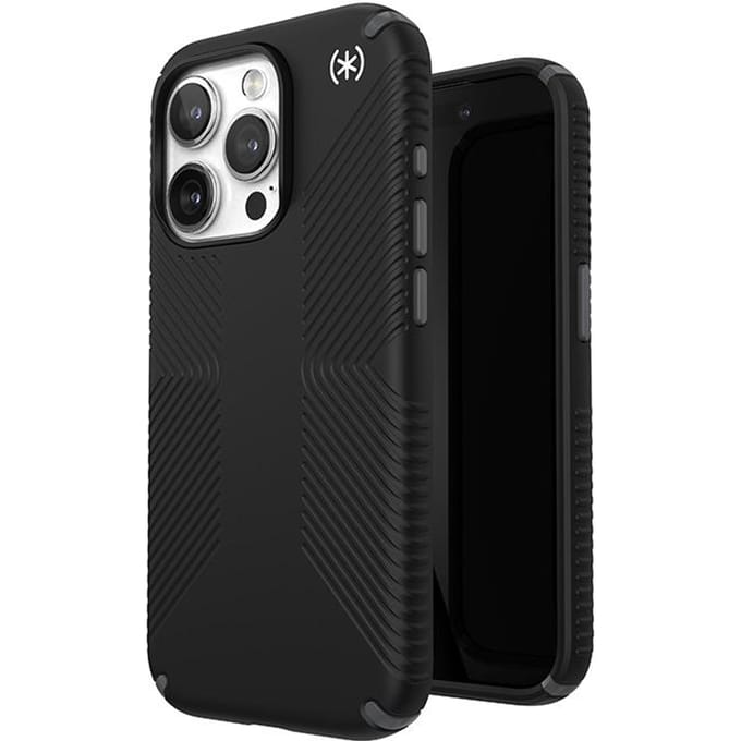 Speck Presidio2 Grip Magsafe - Étui iPhone 15 Pro (Noir / Gris Ardoise / Blanc)