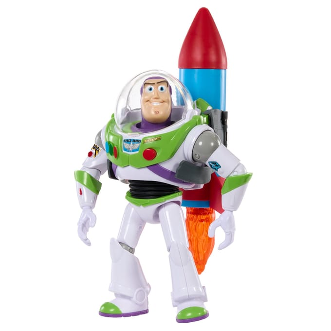 Mattel Pixar Buzz Lightyear Speelfiguur met Raket - Grote Actiefiguur.