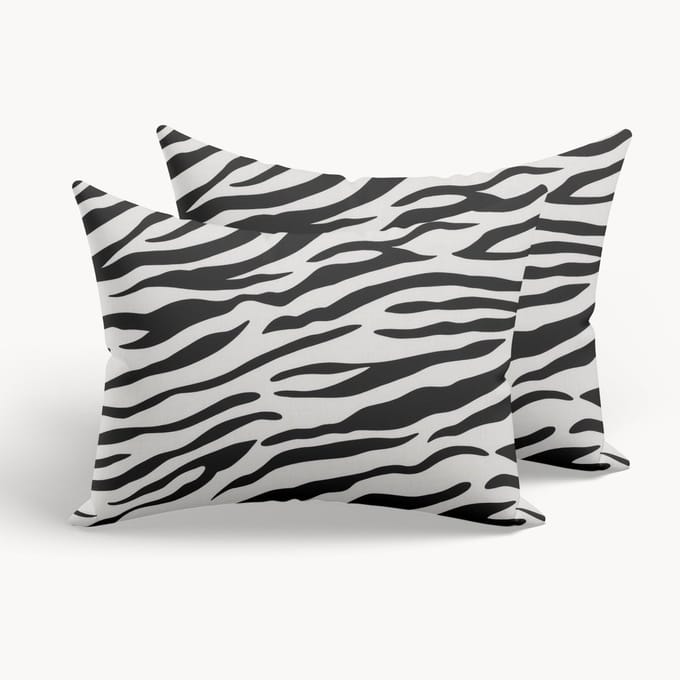HappyBed Kussenslopen Zebra 80x80 cm - Kussensloop set 2 stuks - 100% Microvezel - Ultieme slaapcomfort