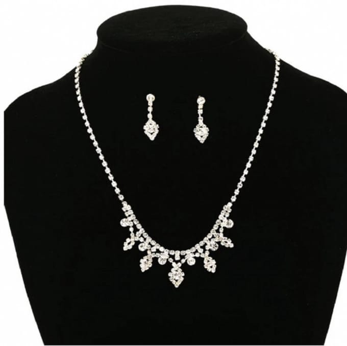Bruids -ketting -set -Ziva -zilverkleur - Charme Bijoux