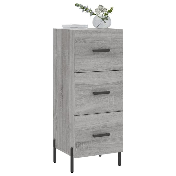 vidaXL - Dressoir - 34,5x34x90 - cm - bewerkt - hout - grijs - sonoma - eikenkleurig