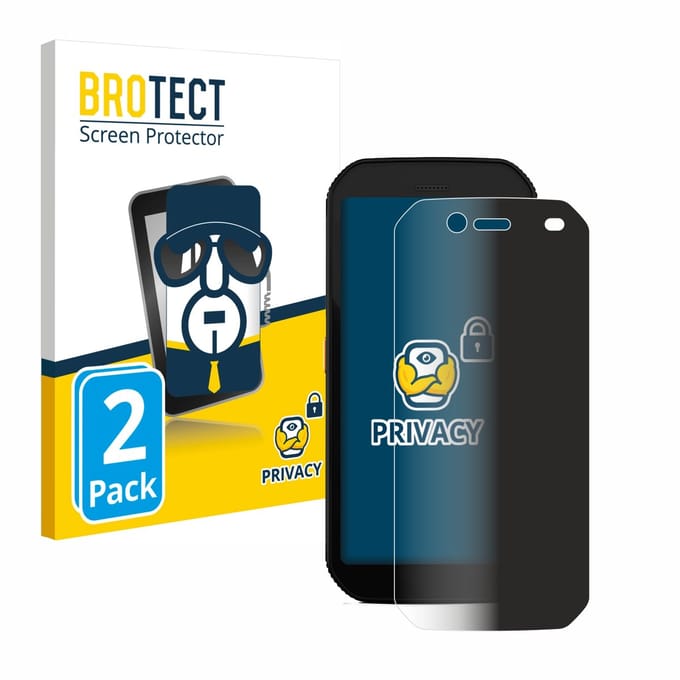 BROTECT - privacy screenprotector voor Caterpillar Cat S42 H+ - Folie Beschermfolie Blauwlichtfilter 2 Stuks