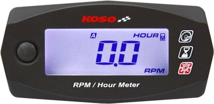Toerenteller / Draaiuren meter Koso met witte achtergrondverlichting