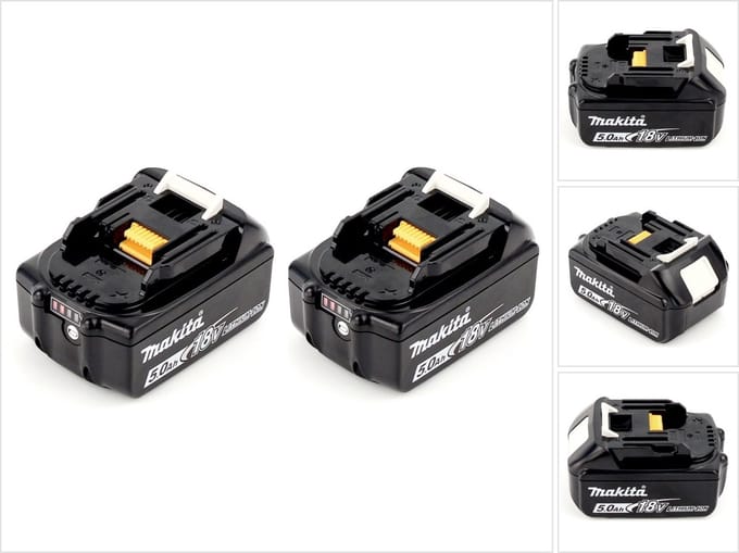 Makita BL 1850 B 18 V - 5 Ah / 5000 mAh Li-ion accu met LED-indicator - 2-pack