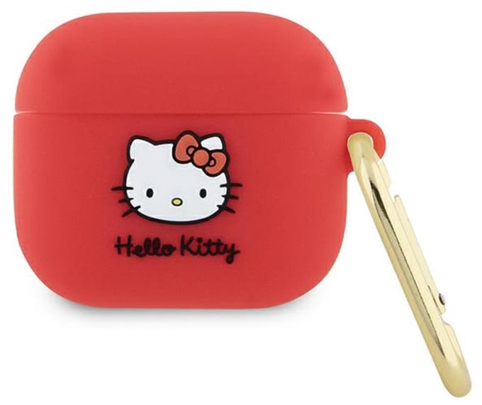 Hello Kitty Serie - 3D Silicone AirPods Hoes - Fuchsia - Uniek Ontwerp