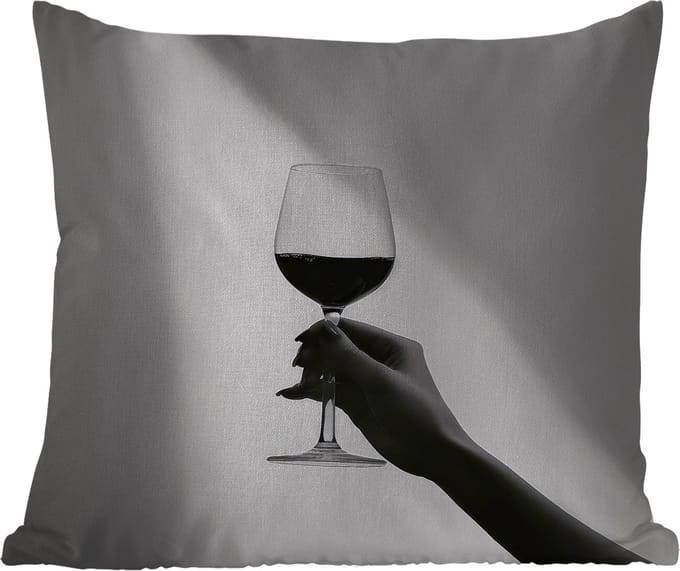 Sierkussen Buiten - Lichtinval - Wijn - Rood - Glas - 60x60 cm - Weerbestendig