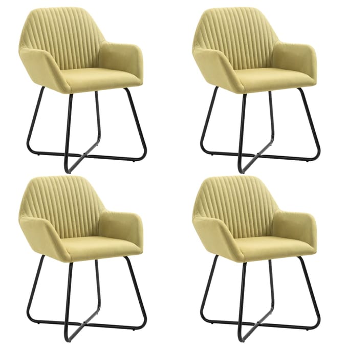 vidaXL Eetkamerstoelen 4 st stof groen