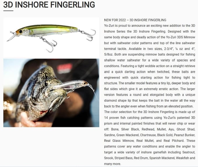 Yo Zuri Duel 3D Inshore Fingerling 70SP Leurre à suspendre R1409-RGLM (9730) gray