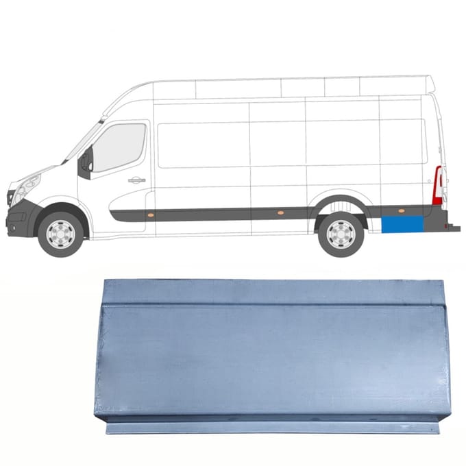 Reparatiepaneel achter spatbord achterste deel voor Renault Master 2010- / Links