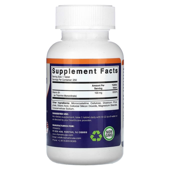 Vitamatic, vitamine B1, 100 mg, 250 comprimés