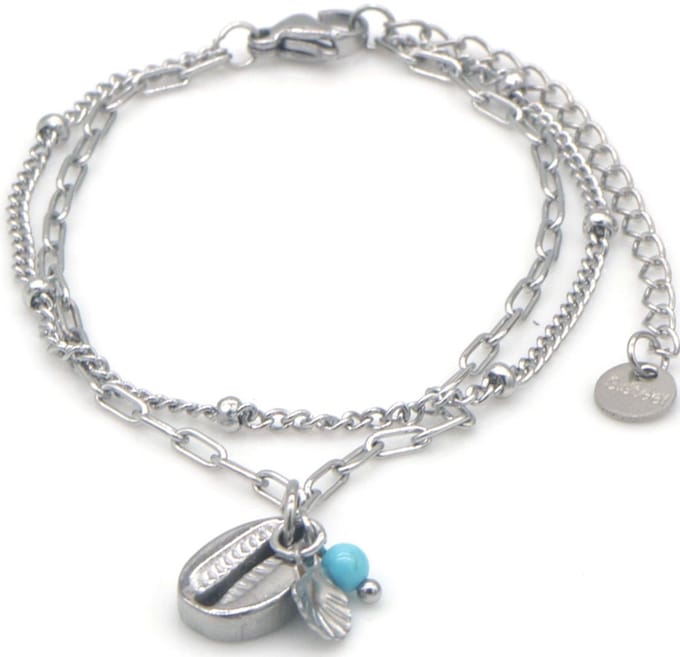 Boho Armband Schelpen – RVS – 16-21cm