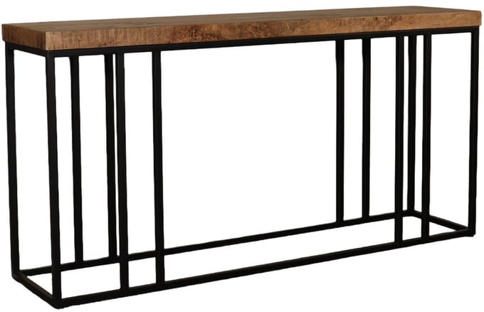 Bijzettafel duurzaam mangohout Don 180cm bruin industrieel side table