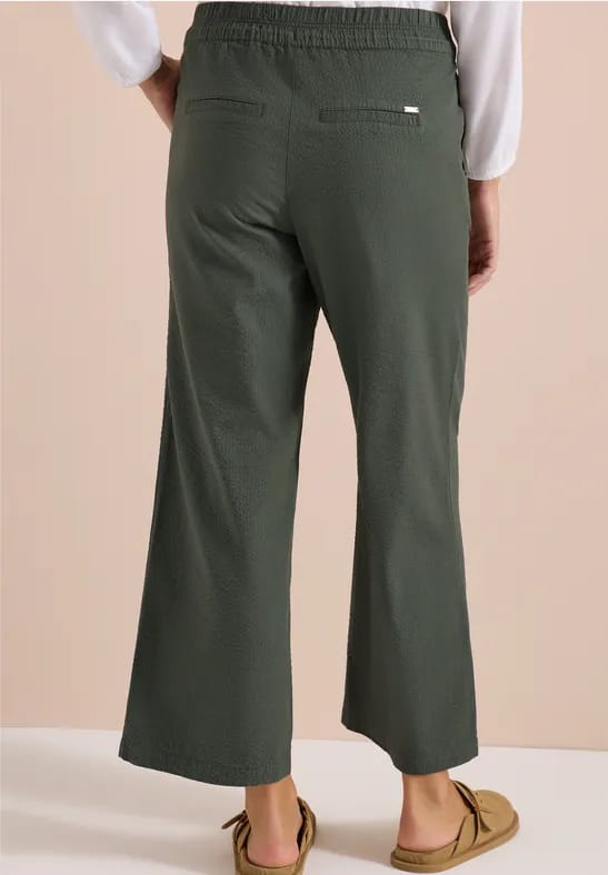 Wide Legs broek in seersucker kwaliteit