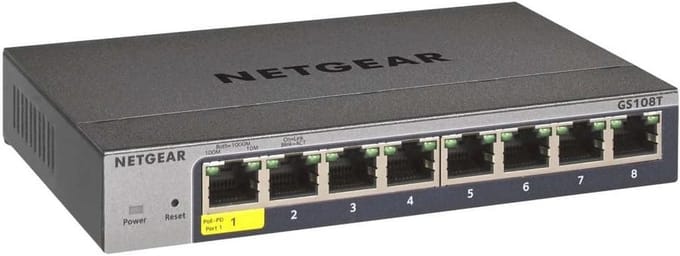 Netwerk Switch - Gigabit Hub - Netwerk Uitbreiding - Stille Werking - 8 Poorten - Metaal