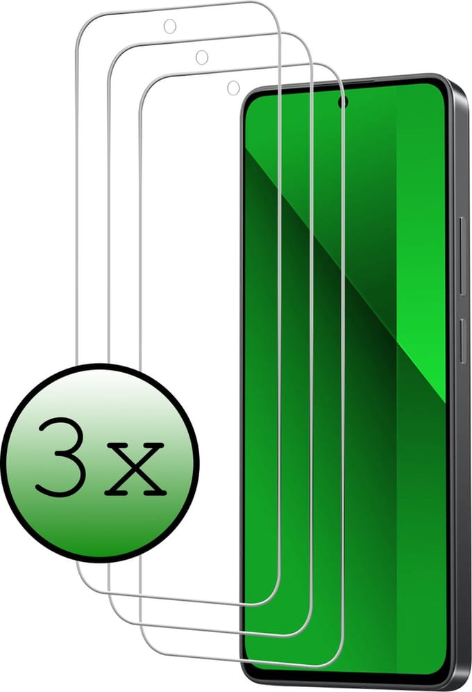 Screenprotector - 3 Stuks Geschikt voor Xiaomi Redmi Note 13 4G - Extra Sterk - Beschermglas - Gehard Glas - Tempered Glass - Screen Protector