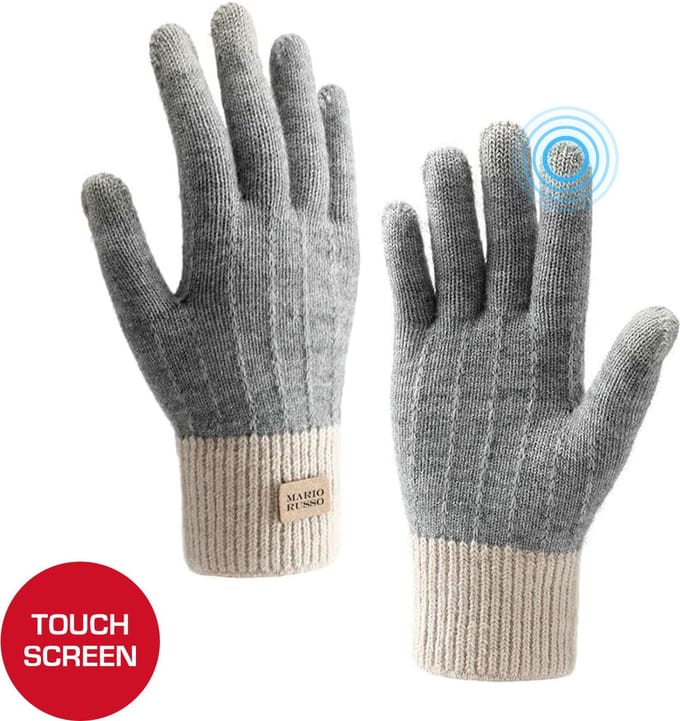 Mario Russo Touchscreen Handschoenen - Handschoenen Dames & Heren - Handschoenen winter - One Size - Grijs