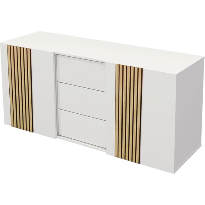 Design Sideboard Oxford Wit - 160cm - Schuifdeuren & Laden