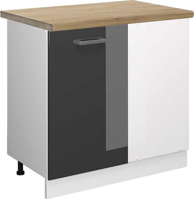 Vicco R-Line Hoekkast – 86 cm, WB Eik Antraciet Hoogglans