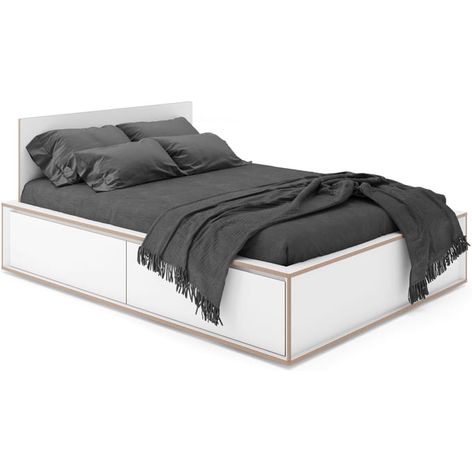 Müller Möbelwerkstätten Spaze Bed - CPL wit met berk - 160 x 200 cm