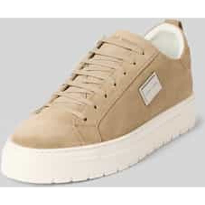 Sneakers van echt leer met logo-applicatie, model 'Suede'