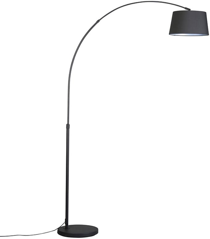 QAZQA Arc Eco 1 Staande Booglamp - 1 Lichts - 120 cm - Zwart