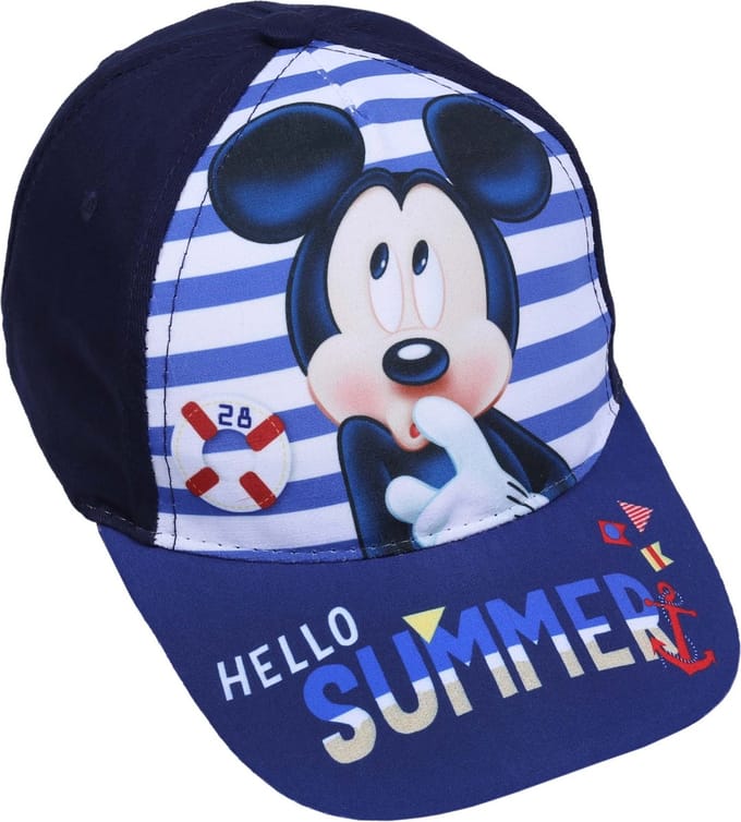 Donkerblauwe jongenspet met klep, gestreept Mickey Mouse Disney / 52cm