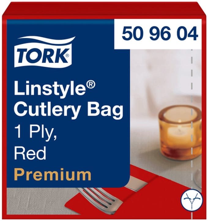 Pochette tork linstyle premium 1laags rood 509604 | 12 stuks