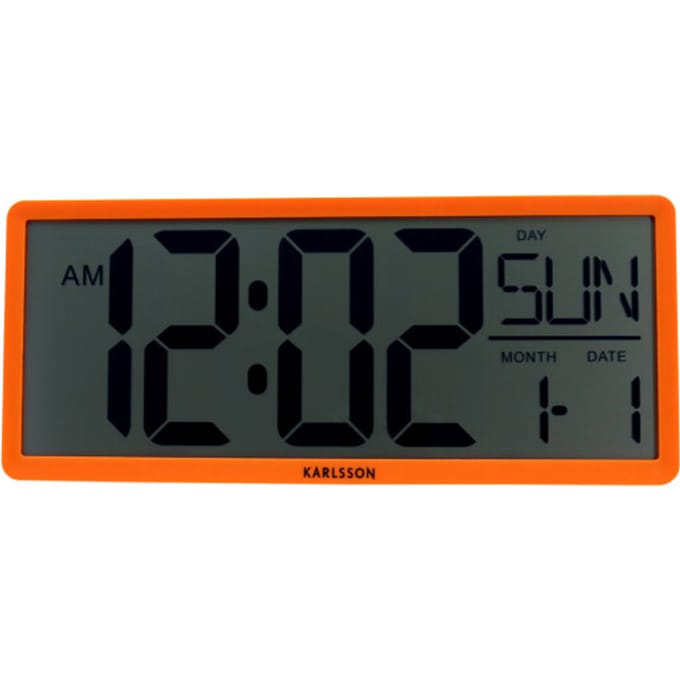 Karlsson wand/tafelklok retro lcd helder