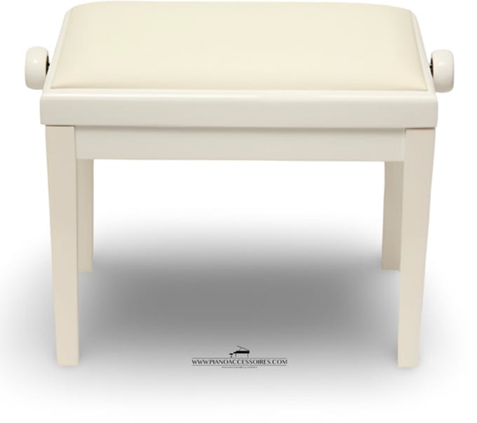 Pianobank GPPD Model 3 Wit HG, witte skai-zitting