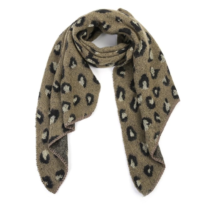 Sjaal | Luipaard | Army green