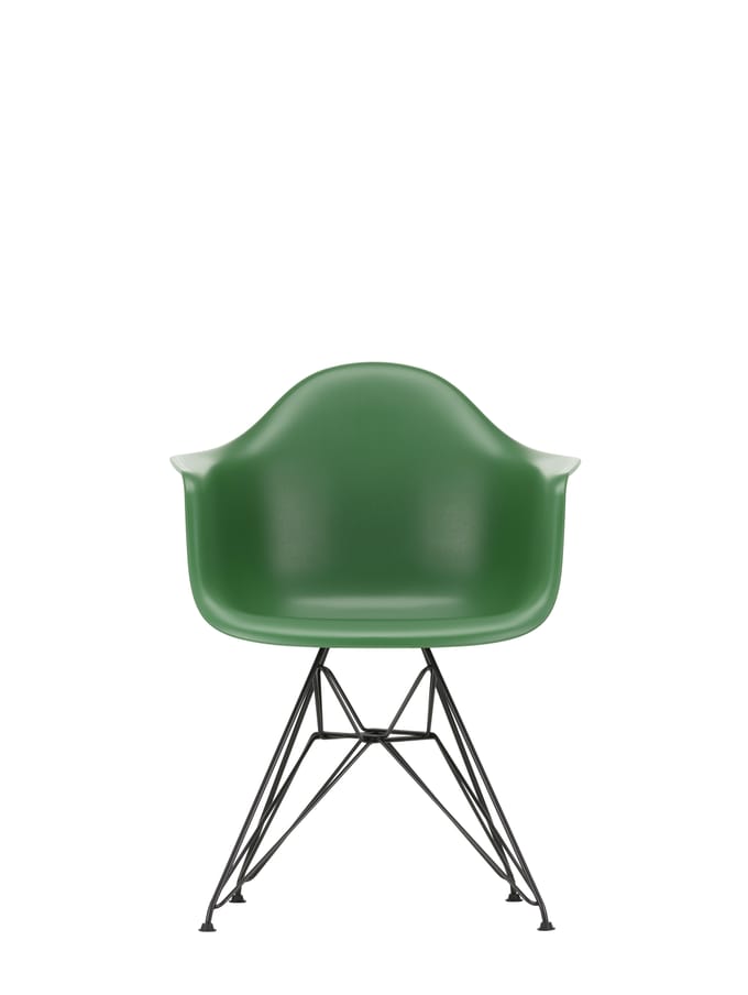 Vitra DAR Eames Plastic Armchair - smaragd RE - zwart