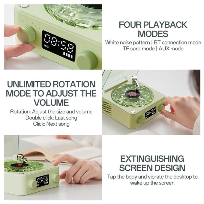 Ocean Wave Projector Player met Water Ripple Draaitafel Draagbare White Noise Machine voor Slapen 4