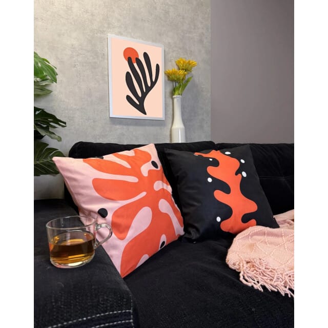 Gek op kussens! Sierkussen black coral | 45 x 45 cm | katoen/polyester