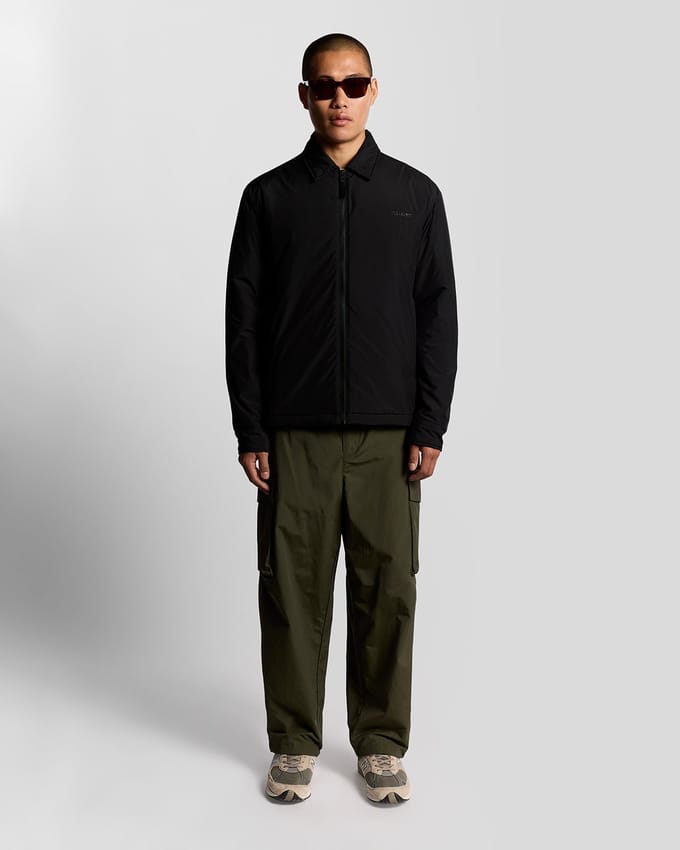 Lyle & Scott gewatteerde jas met kraag - zwart