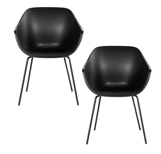 Hartman Eetkamerstoel Julia – Set van 2 - Max.125 kg  – 59 x 57 x 83 cm - Zwart