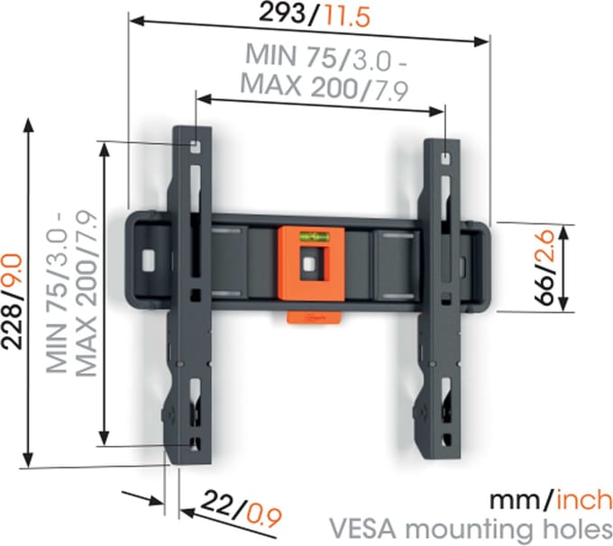 Vogel's QUICK TVM 1206 | Vaste tv-beugel | 19-50" | max 30kg | VESA 200x200