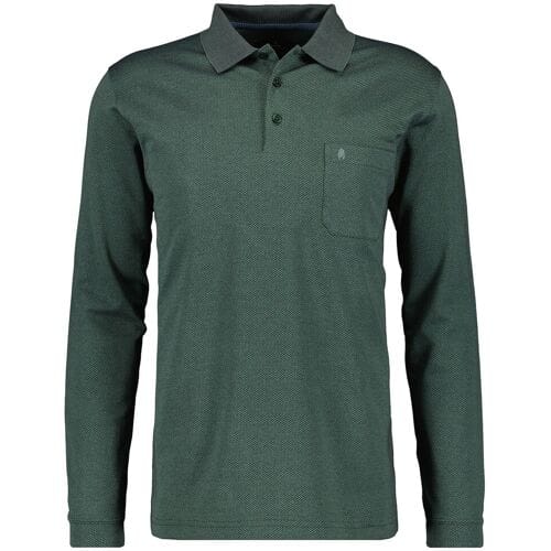 Ragman Polo Softknit Easy Care Mini Jacquard Design Mosgroen / male