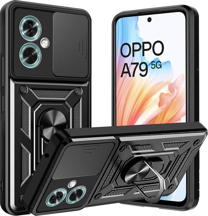 Hoesje geschikt voor Oppo A79 / OnePlus Nord N30 SE - Techsuit Camshield Back Cover - Zwart