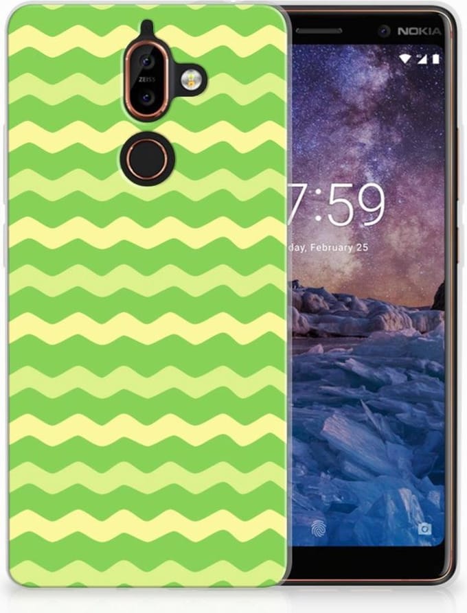 Nokia 7 Plus TPU bumper Waves Green