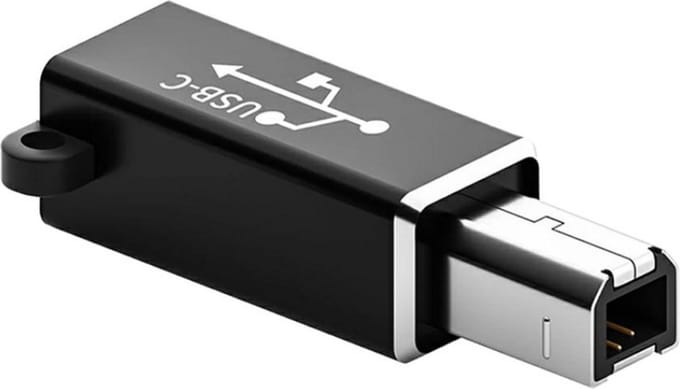USB-C Female naar USB-B male compacte printer kabel adapter - zwart - Provium