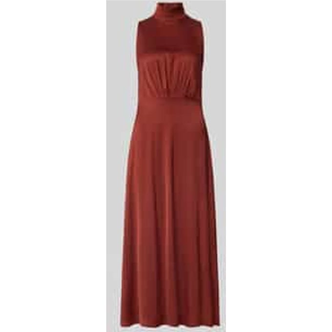 Maxi-jurk met opstaande kraag en draperieën model 'AMABEL'