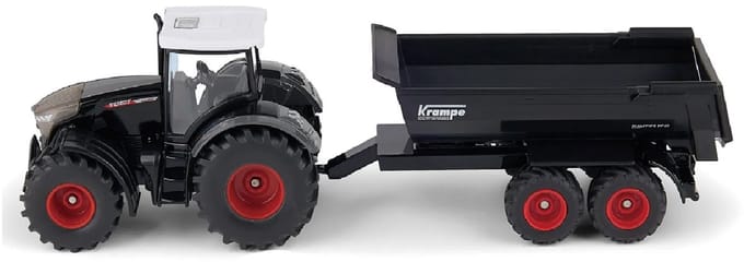 Siku Fendt tractor speelgoed met Krampe aanhanger 1:50 schaalmodel.