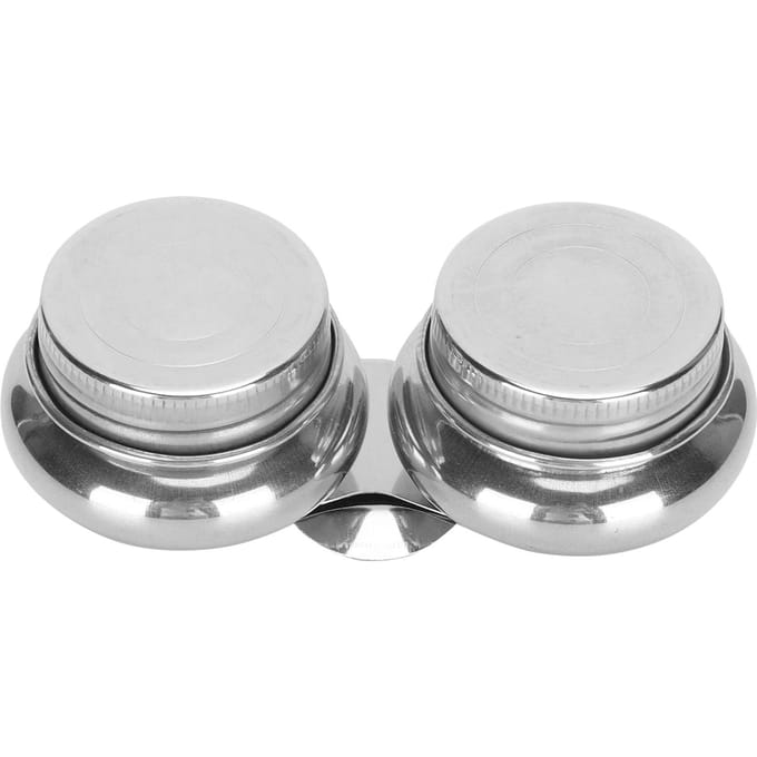 Olieverf Container Pot Dubbele Dipper RVS Clip Paletbeker Kunstbenodigdheden white