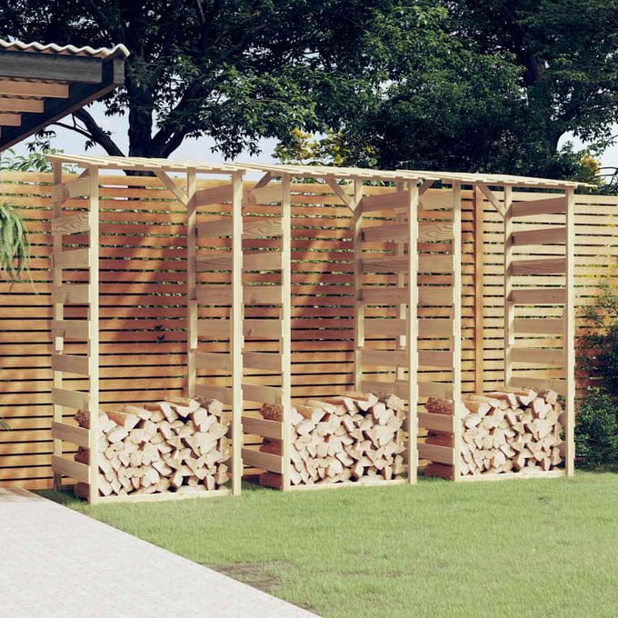 vidaXL - Pergola's - met - dak - 3 - st - 100x90x200 - cm - geïmpregneerd - grenenhout