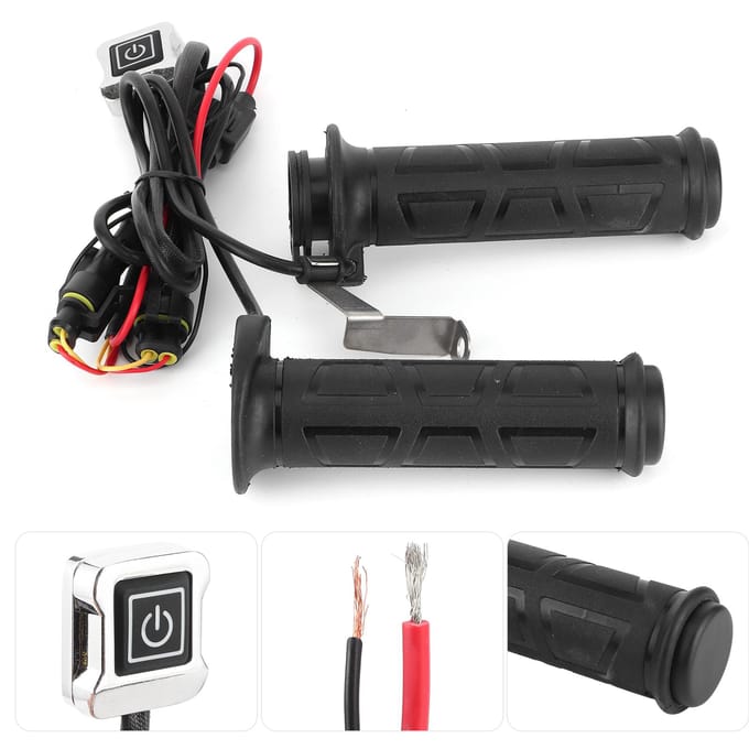 78in Motorfiets Verwarmingshandvat 3?Versnelling Instelbare Temperatuur Verwarmde Warmer Handvatten Universeel gray