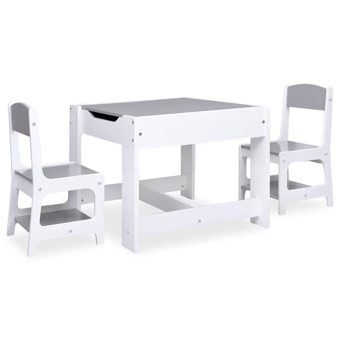 vidaXL - Kindertafel - met - 2 - stoelen - MDF - wit