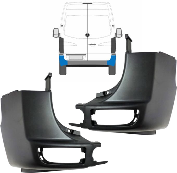 Achterbumper hoek voor Mercedes Sprinter 2006-2018 / Links + Rechts / Set